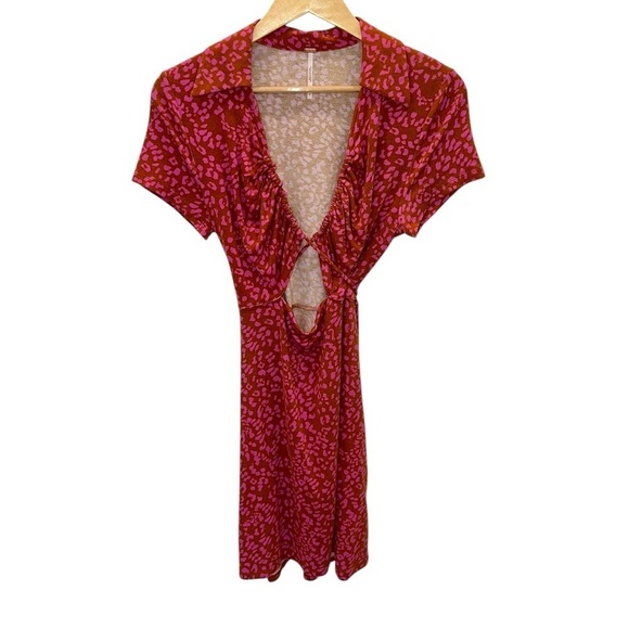 Free People Marsaille Mini Dress Rust Combo - Picture 3 of 4